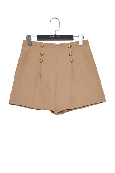 Wholesaler ELLI WHITE - Plain shorts with gold buttons