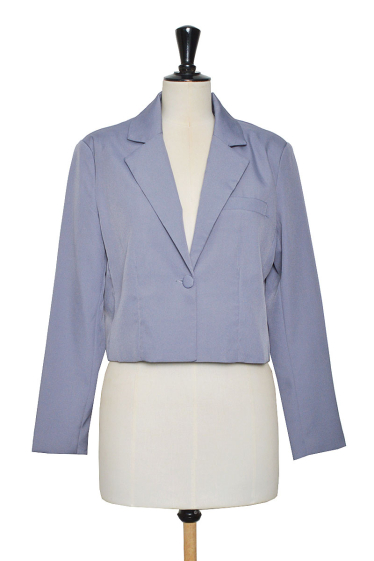 Wholesaler ELLI WHITE - Short blazer jacket with shoulder pads