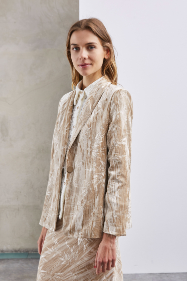 Wholesaler ELLI WHITE - Textured velvet blazer jacket