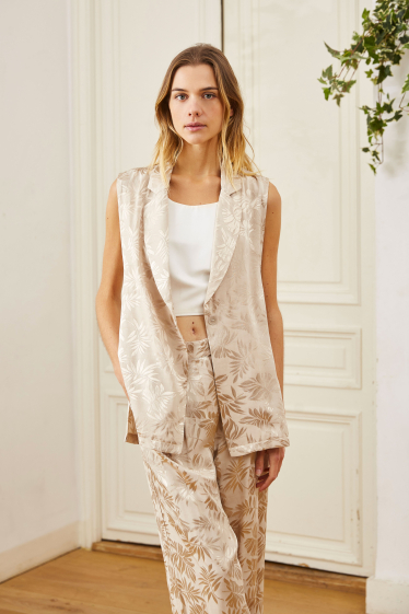 Wholesaler ELLI WHITE - Sleeveless patterned satin jacket