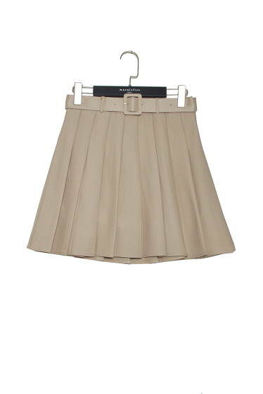 Wholesaler Lily White - Pleated Mini Skirt with Belt