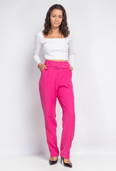 Wholesaler ELLILY - Plain Trousers with Belt