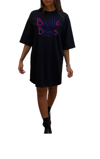 Grossiste Elvira - Robe col rond  oversize manches coudes | print  R 5