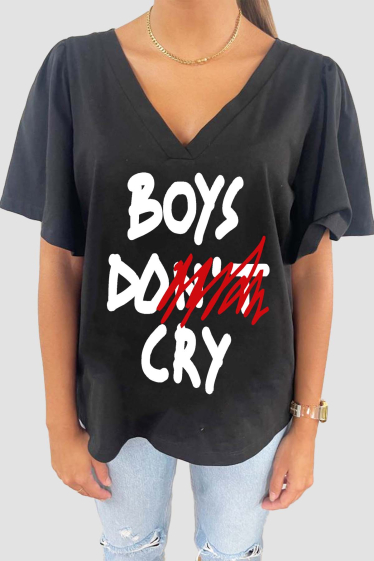 Grossiste Elvira - Tshirt femme col V 2 | BOYS DONT