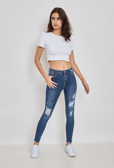 Mayorista Elya's Jeans - Jeans skinny con rotos
