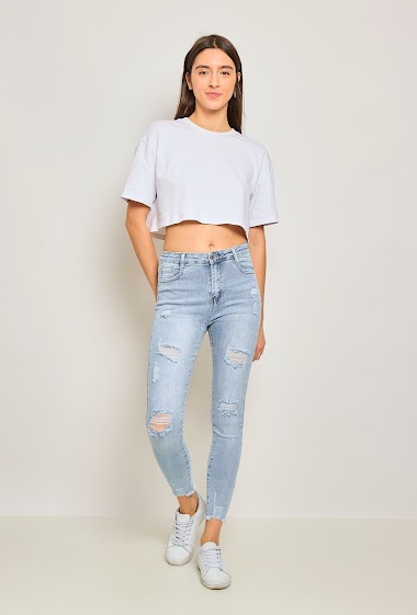 Grossiste Elya's Jeans - Jean skinny déchiré
