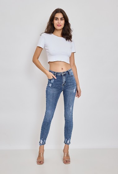 Grossiste Elya's Jeans - Jeans skinny push up déchiré