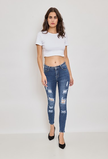 Mayorista Elya's Jeans - Jeans skinny con rotos