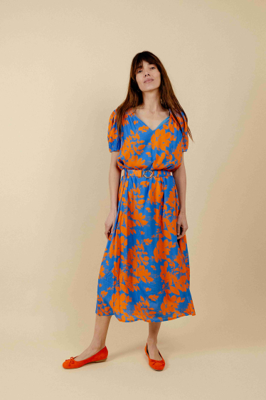 Wholesaler EMILIE K PRET A PORTER - Long dress with floral prints