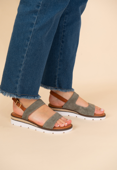 Wholesaler EMILIE KARSTON - KIRSA Flat sandals with asymmetrical suede leather straps.