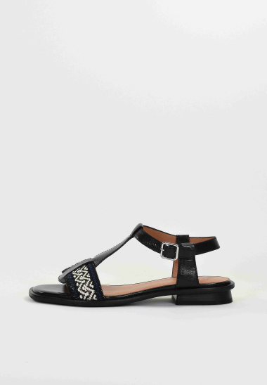 Wholesaler EMILIE KARSTON - KORALYN Flat sandals with decorative textile strap.