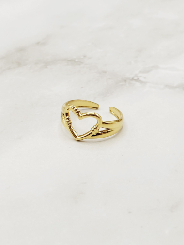 Wholesaler Emily - Heart adjustable stainless steel ring