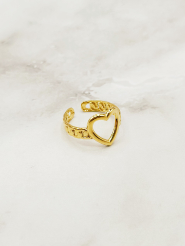 Wholesaler Emily - Heart adjustable stainless steel ring