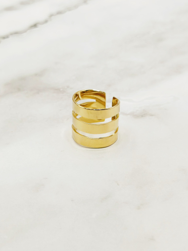 Wholesaler Emily - Flower adjustable stainless steel ring