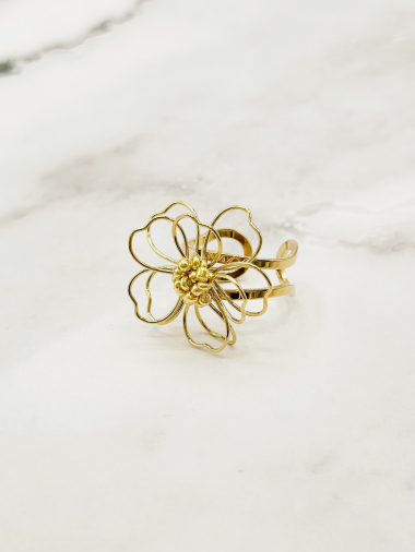Wholesaler Emily - Flower stainless steel ring
