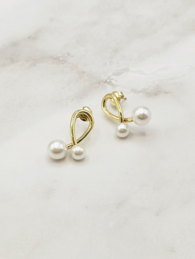Wholesaler Emily - Stainless steel earrings with pearls