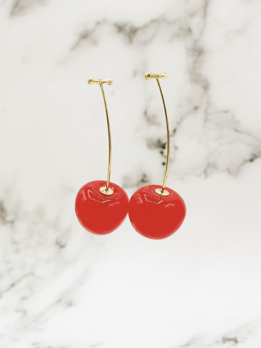 Grossiste Emily - Boucles d'oreilles en acier inoxydable Cerises