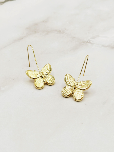 Grossiste Emily - Boucles d'oreilles en acier inoxydable Papillons