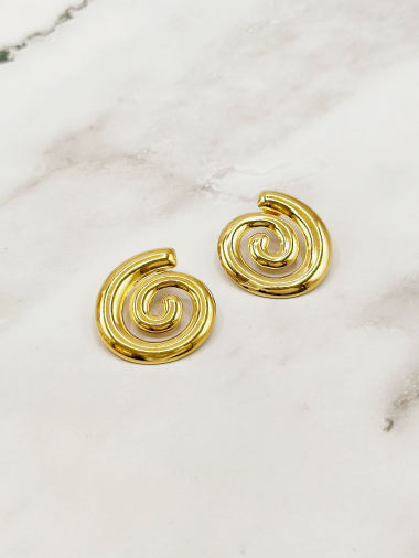 Grossiste Emily - Boucles d'oreilles en acier inoxydable Spirale Lisse