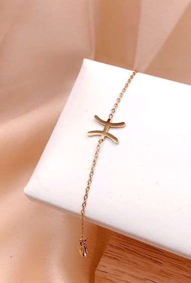 Großhändler Emily - Stainless steel bracelet zodiac sign PISCES
