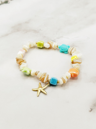 Wholesaler Emily - Starfish elastic stone and stainless steel bracelets