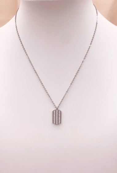 Großhändler Emily - Stainless steel necklace with zirconia