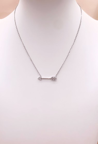 Großhändler Emily - Stainless steel necklace with zirconia