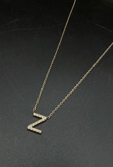 Großhändler Emily - Stainless steel necklace Letter with strass