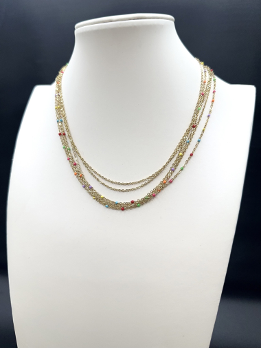 Großhändler Emily - Halskette aus Edelstahl, besetzt mit weißen Zirkonen