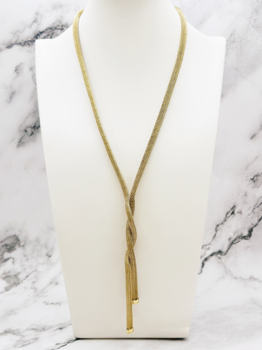 Großhändler Emily - Lange gedrehte Halskette aus Edelstahl