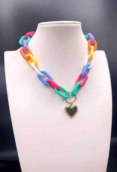 Wholesaler Emily - Stainless steel & matte necklace