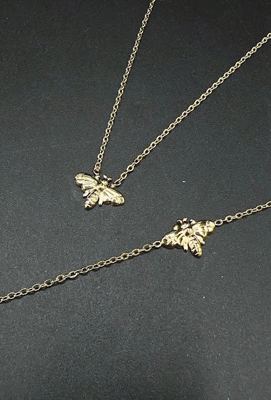 Großhändler Emily - Set of stainless steel necklace and bracelet for kids