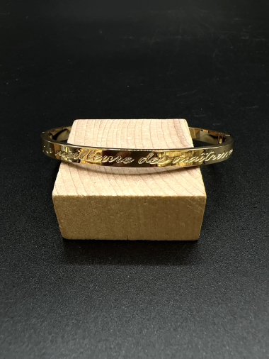 Wholesaler Emily - Bangle bracelet with engraved message "A wonderful granny"