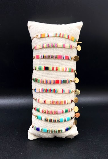 Grossiste Emily - Lot de 10 bracelets sur coussin