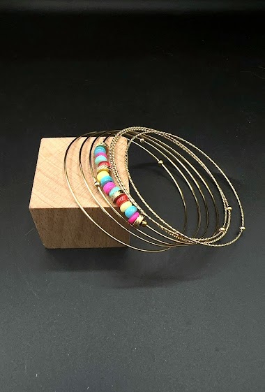 Grossiste Emily - Lot de 7 bracelets acier