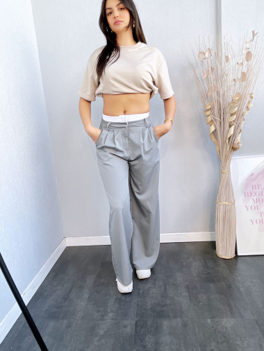 Wholesaler Emma & Ashley design - Wide casual TROUSERS with pockets