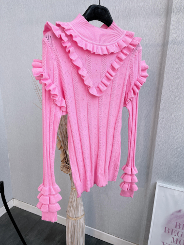 Wholesaler Emma & Ashley design - LONG SLEEVED Ruffled Sweater