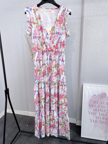 Wholesaler Emma & Ashley design - LONG SLEEVELESS FLORAL DRESS