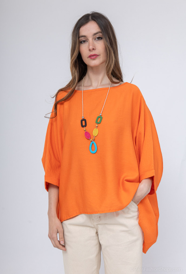 Wholesaler Emma Dore - Asymmetrical blouse, three-quarter sleeve