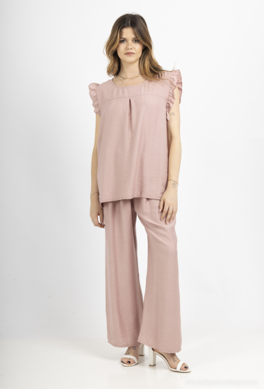 Wholesaler Emma Dore - Viscose set, frilly tank top with straight cut pants