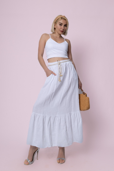 Wholesaler Emma Dore - Linen skirt with belt