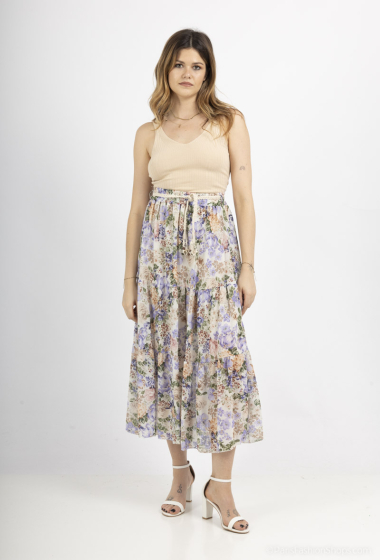 Grossiste Emma Dore - Jupe longue fleuri avec ceinture