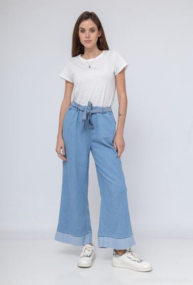 Wholesaler Emma Dore - Straight cut denim pants with belt