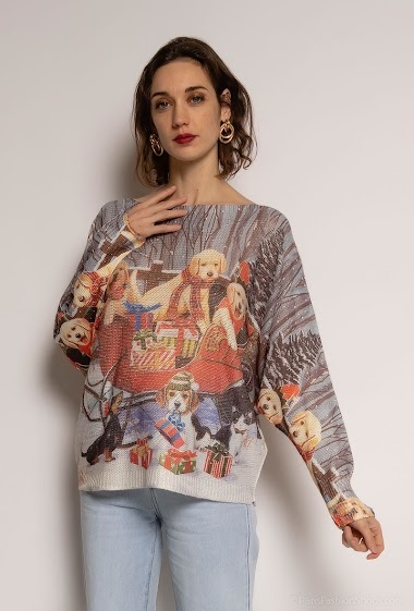 Wholesaler Emma Dore - Printed Christmas sweater