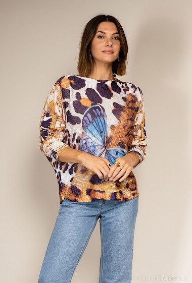 Wholesaler Emma Dore - Printed knitted sweater