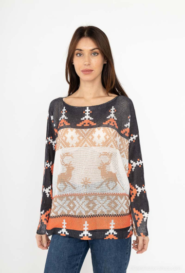 Wholesaler Emma Dore - Printed knitted sweater