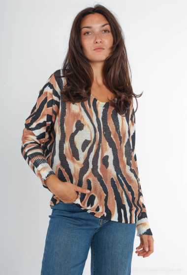 Wholesaler Emma Dore - Printed knitted sweater