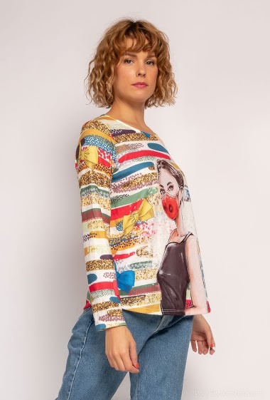 Wholesaler Emma Dore - Printed fine sweater