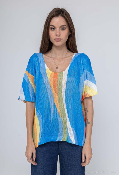 Wholesaler Emma Dore - Short-sleeved printed sweater