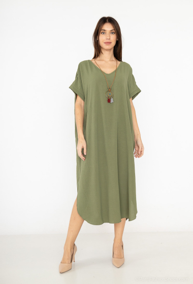 Großhändler Emma Dore - Langes Kleid mit V-Ausschnitt